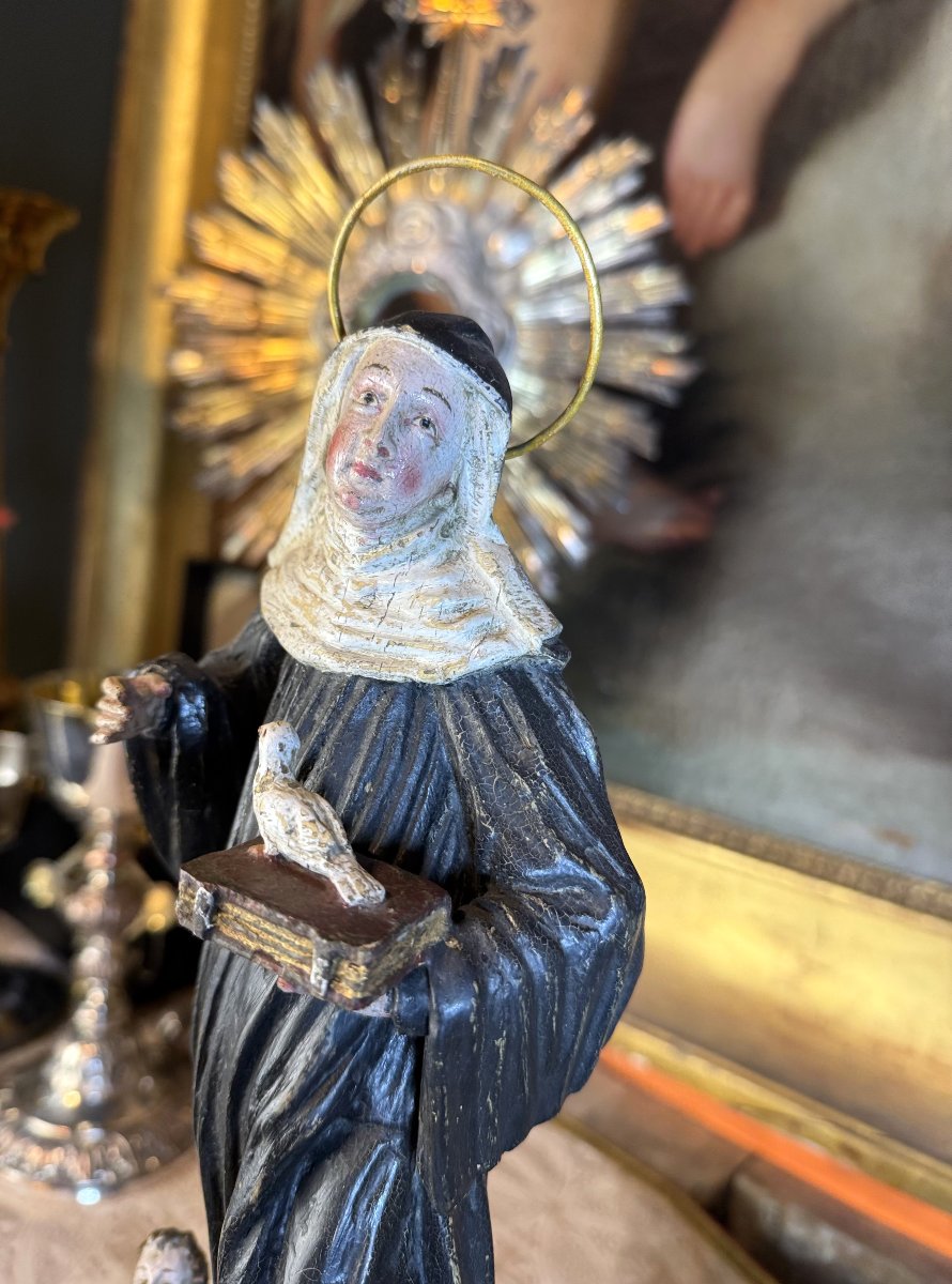 Sainte Scholastique et Saint Benoît - XVIIIe -photo-3