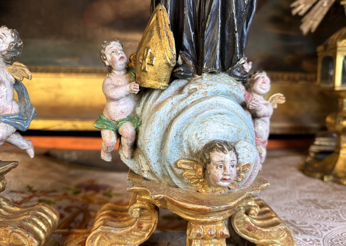 Sainte Scholastique et Saint Benoît - XVIIIe -photo-2