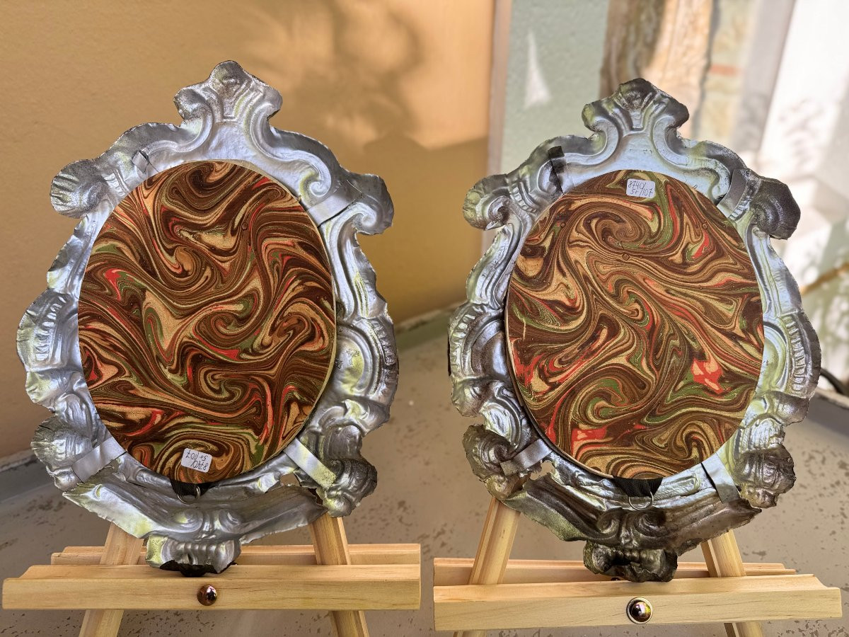 Pair Of Mirrors In Baroque Reliquary Frames - Late 18th Century -photo-1