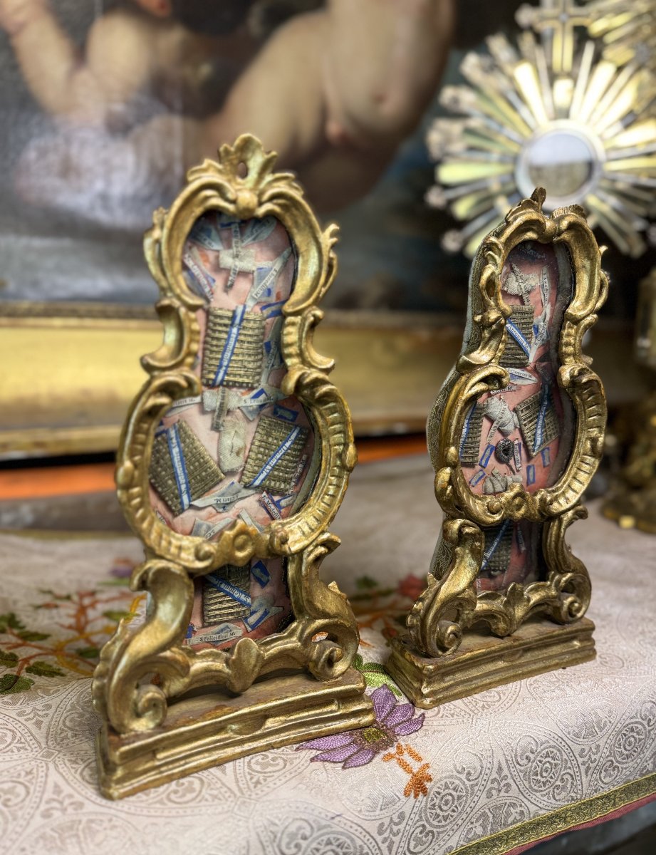 Paire de monstrances reliquaires baroques - XVIIIe -photo-3