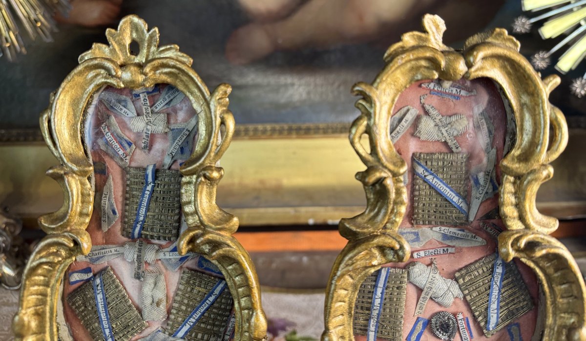 Paire de monstrances reliquaires baroques - XVIIIe -photo-4