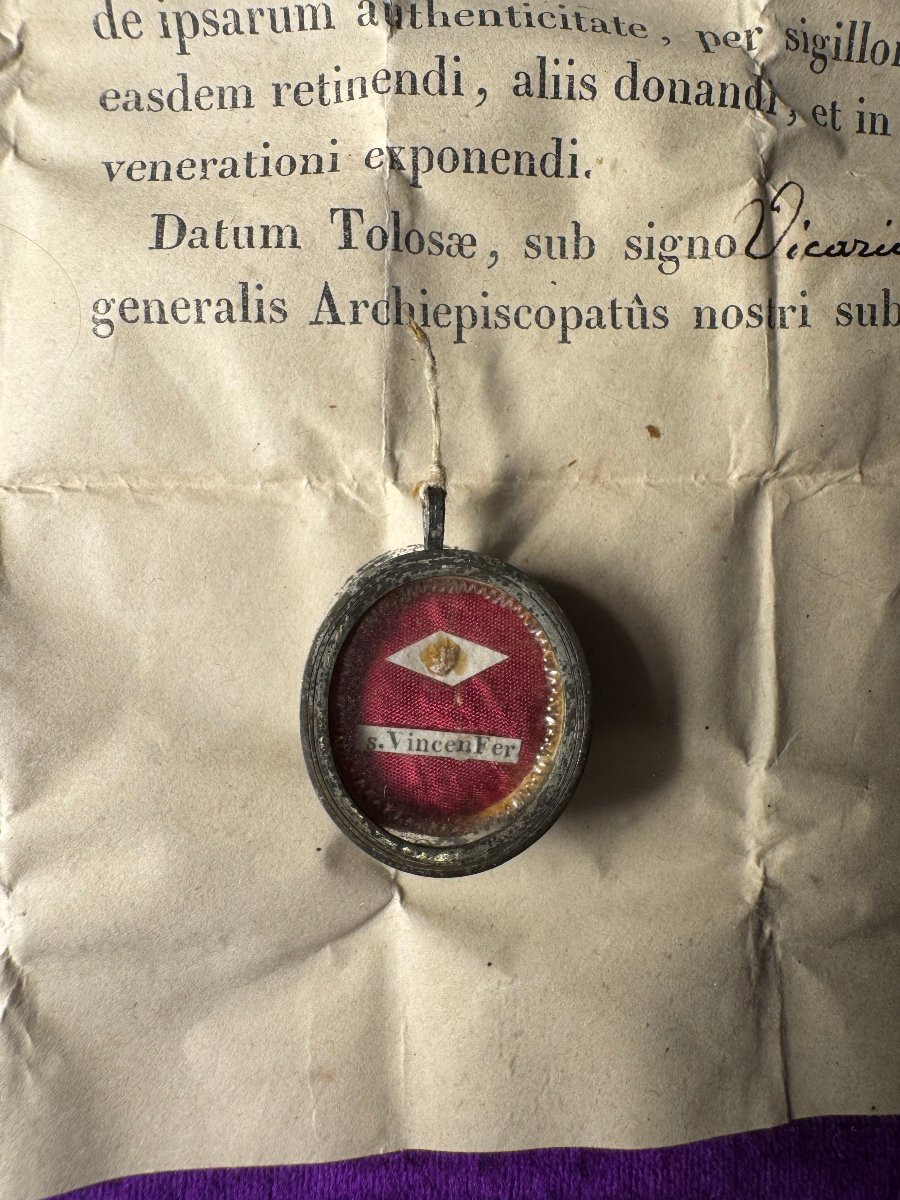 Reliquary Of Saint Vincent Ferrier And Its Authentic - 1848 -photo-3