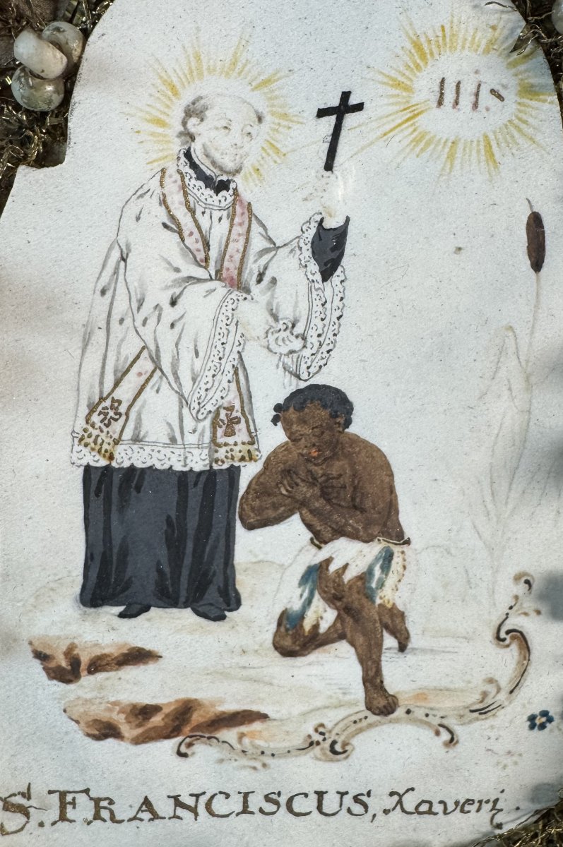 Niche Reliquaire à La Gloire De Saint François Xavier - circa 1800  -photo-3