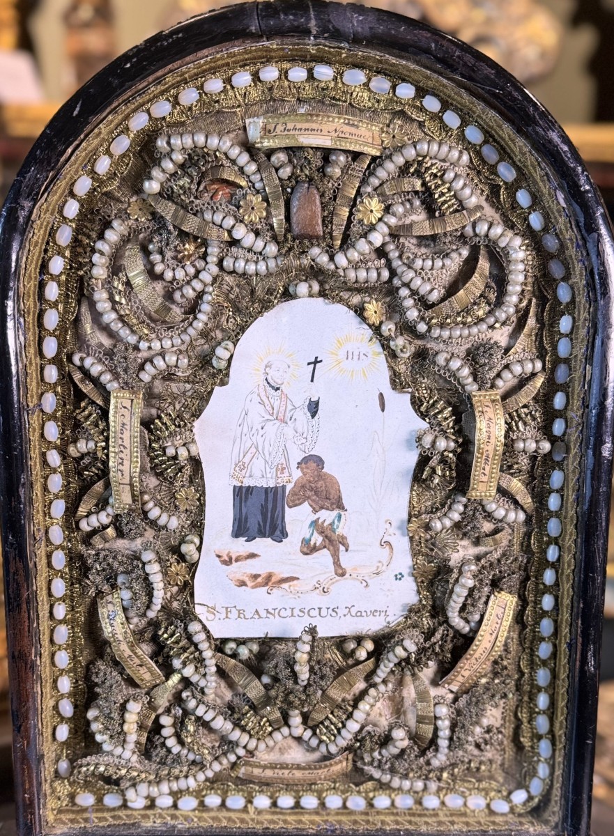 Niche Reliquaire à La Gloire De Saint François Xavier - circa 1800  -photo-5