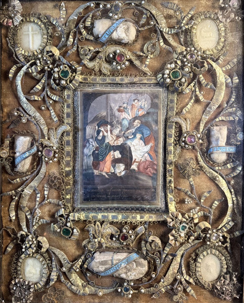 Important Reliquaire Aux Quatre Reliques de Saints Martyrs et son authentique – XVIIIe -photo-4