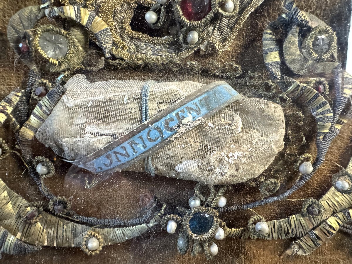 Important Reliquaire Aux Quatre Reliques de Saints Martyrs et son authentique – XVIIIe -photo-3