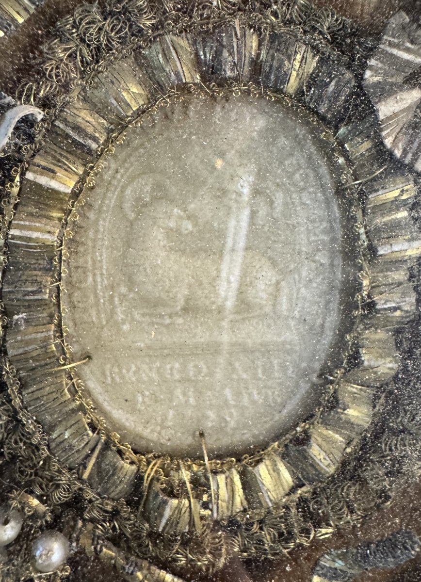 Important Reliquaire Aux Quatre Reliques de Saints Martyrs et son authentique – XVIIIe -photo-5