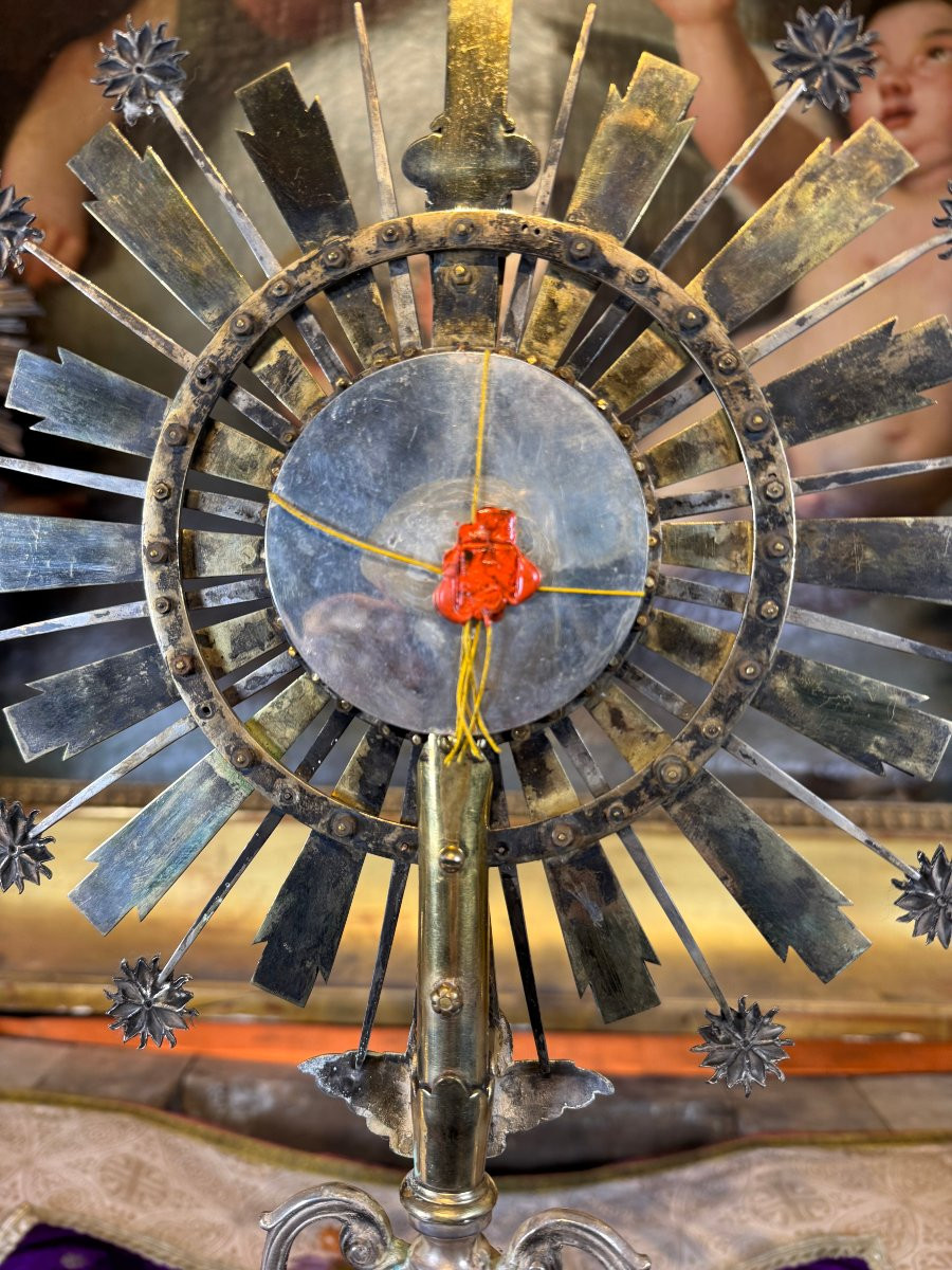 Silver Monstrance With A Relic Of Saint Eugene - 19th Century -photo-1