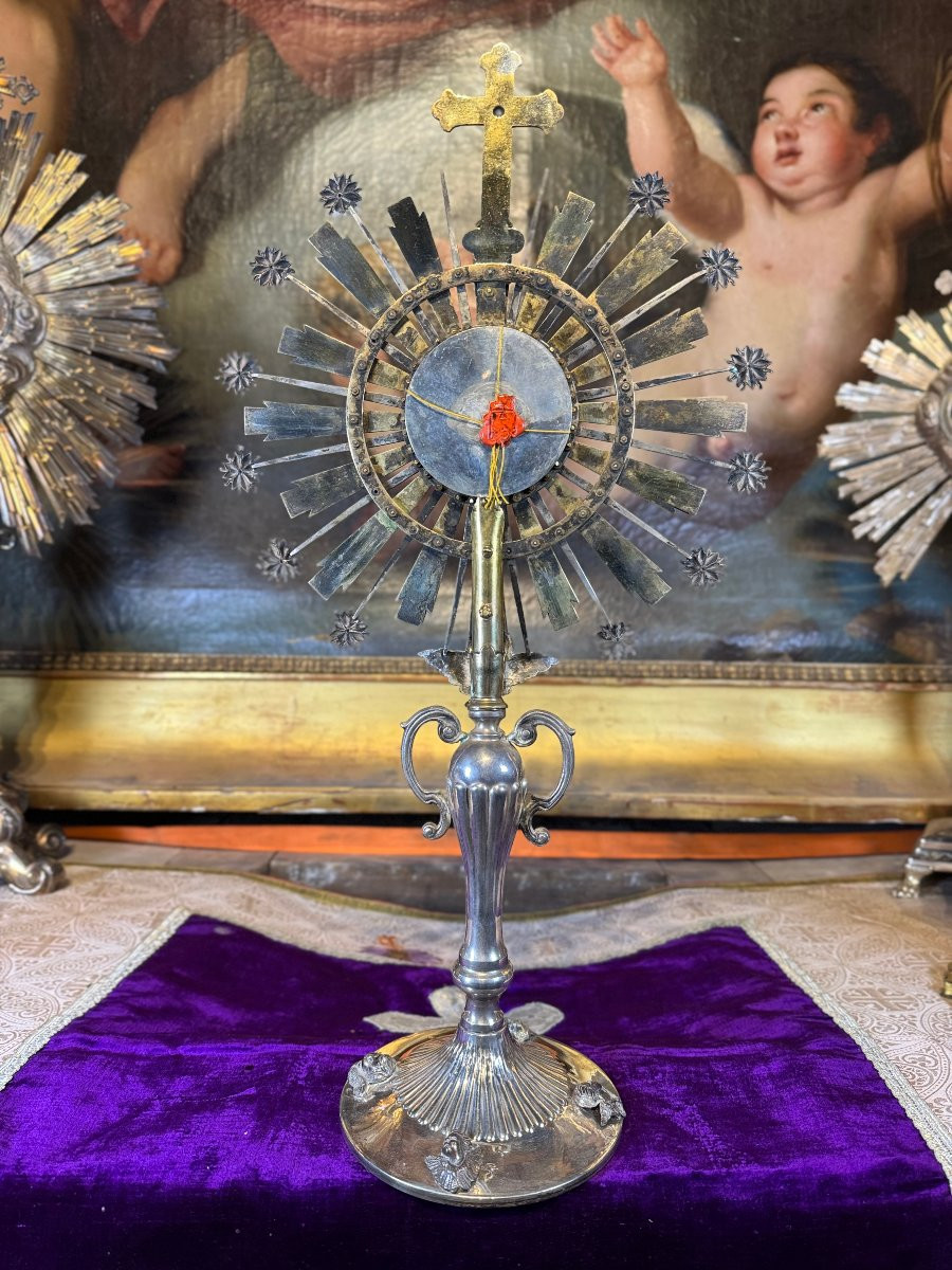 Silver Monstrance With A Relic Of Saint Eugene - 19th Century -photo-2