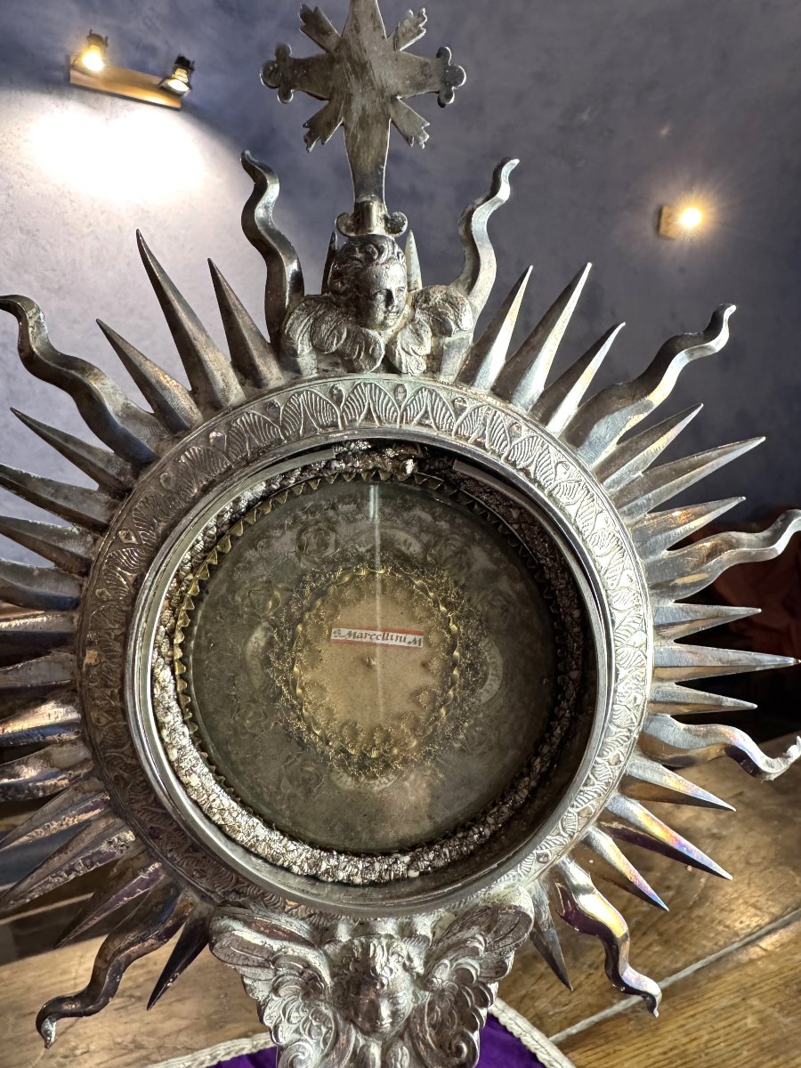 Monstrance With Relics Of Saint Marcellin - Early 18th Century-photo-2