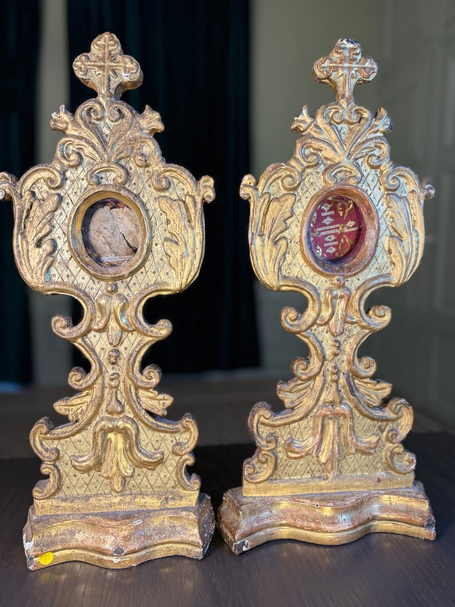 Paire de monstrances reliquaires - XVIIIe -photo-1