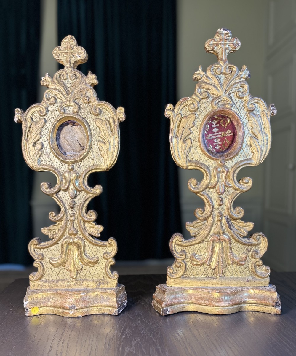 Paire de monstrances reliquaires - XVIIIe 