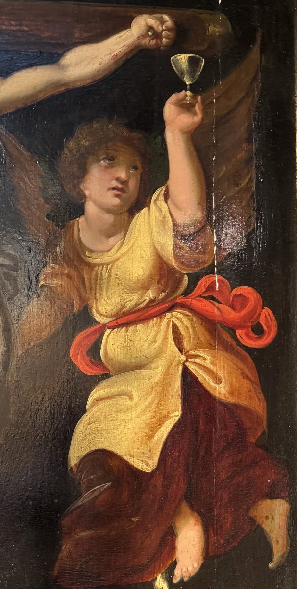 Scène de Crucifixion -  Anges aux Graals  - XVIIe -photo-1