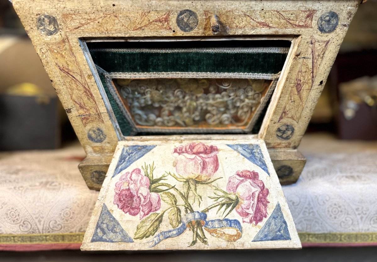 Reliquary Shrine In Its Wooden Box - 18th Century -photo-4