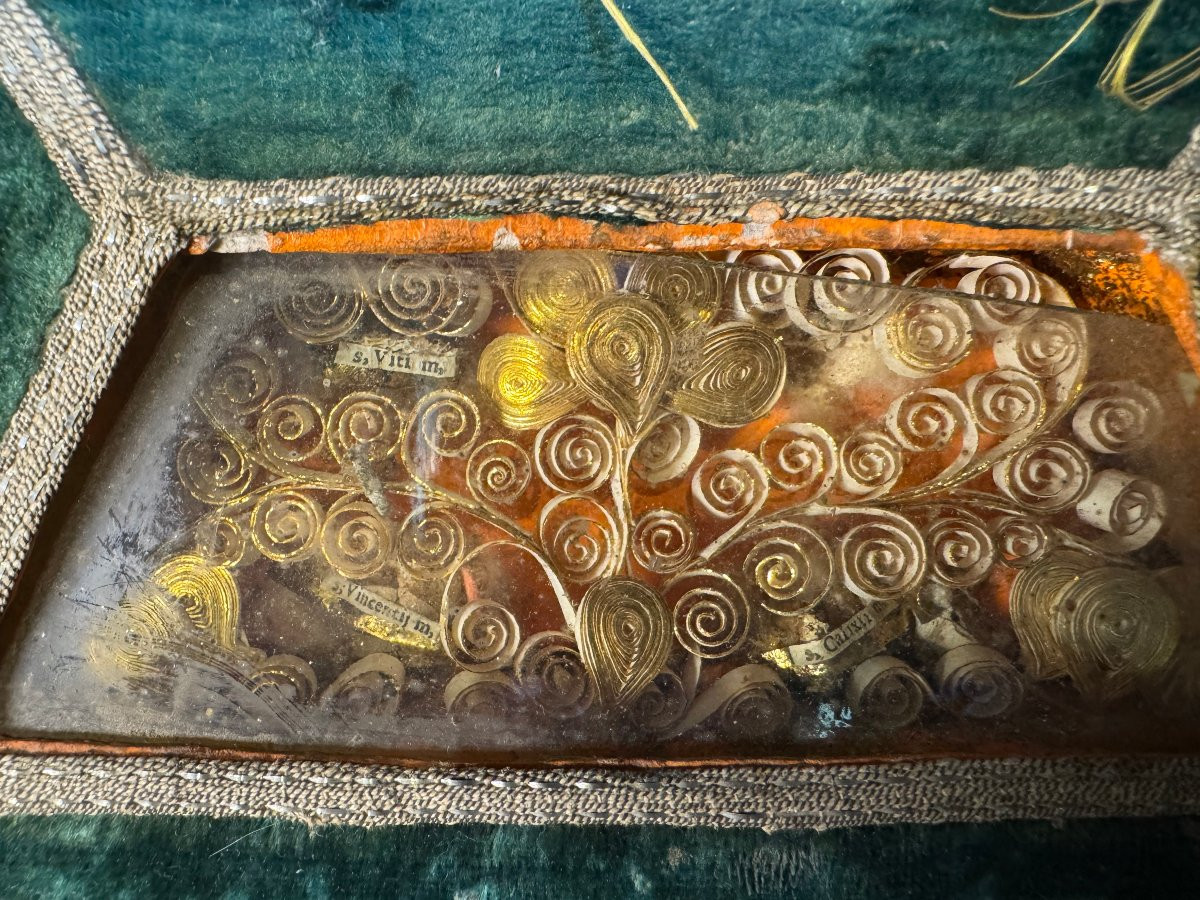 Reliquary Shrine In Its Wooden Box - 18th Century -photo-3