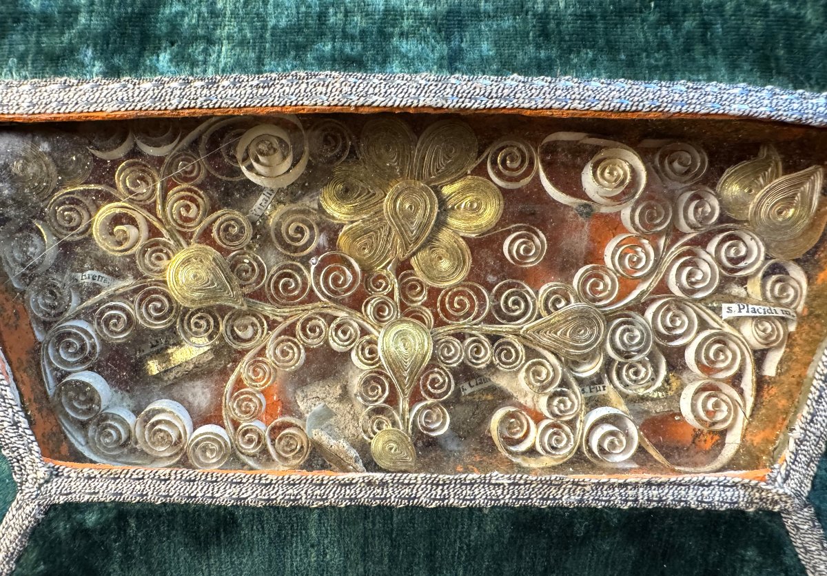 Reliquary Shrine In Its Wooden Box - 18th Century -photo-4