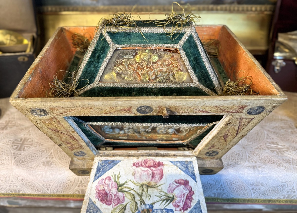 Reliquary Shrine In Its Wooden Box - 18th Century -photo-7