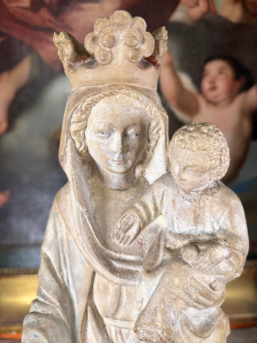 Crowned Virgin And Child – 19th Century -photo-3