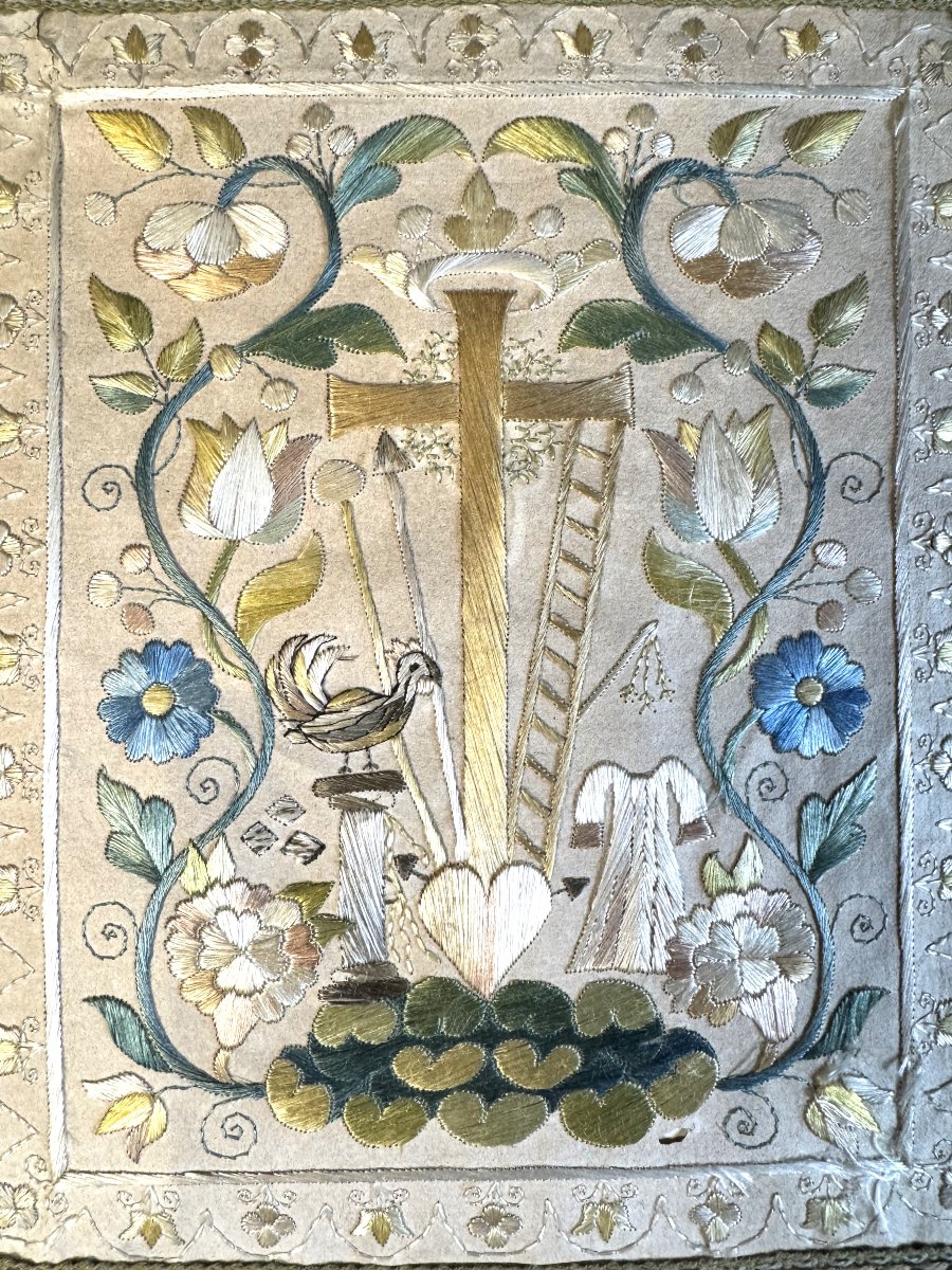Broderie Aux Arma Christi - XVIIIe-photo-4