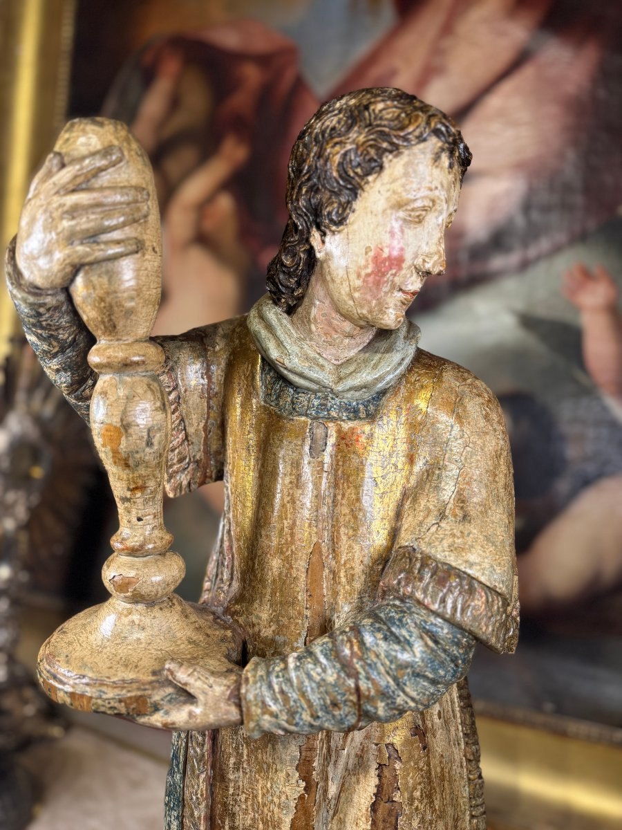 Sculpture d’un ange d’autel – XVIIe -photo-1