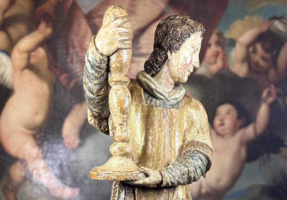 Sculpture d’un ange d’autel – XVIIe -photo-2