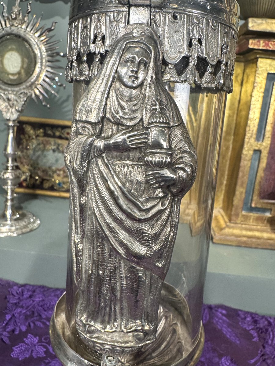 Reliquary With The Image Of Saint Clare - 18th Century -photo-1