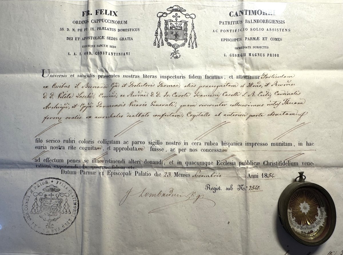 Thèque reliquaire de Saint Bernard de Parme  - 1854 -photo-3