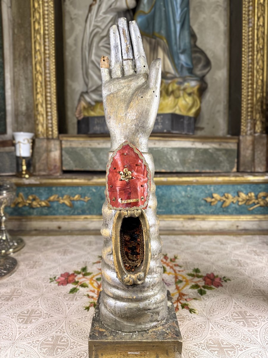 Two Italian Reliquary Arms From Trapani - 18th Century -photo-1