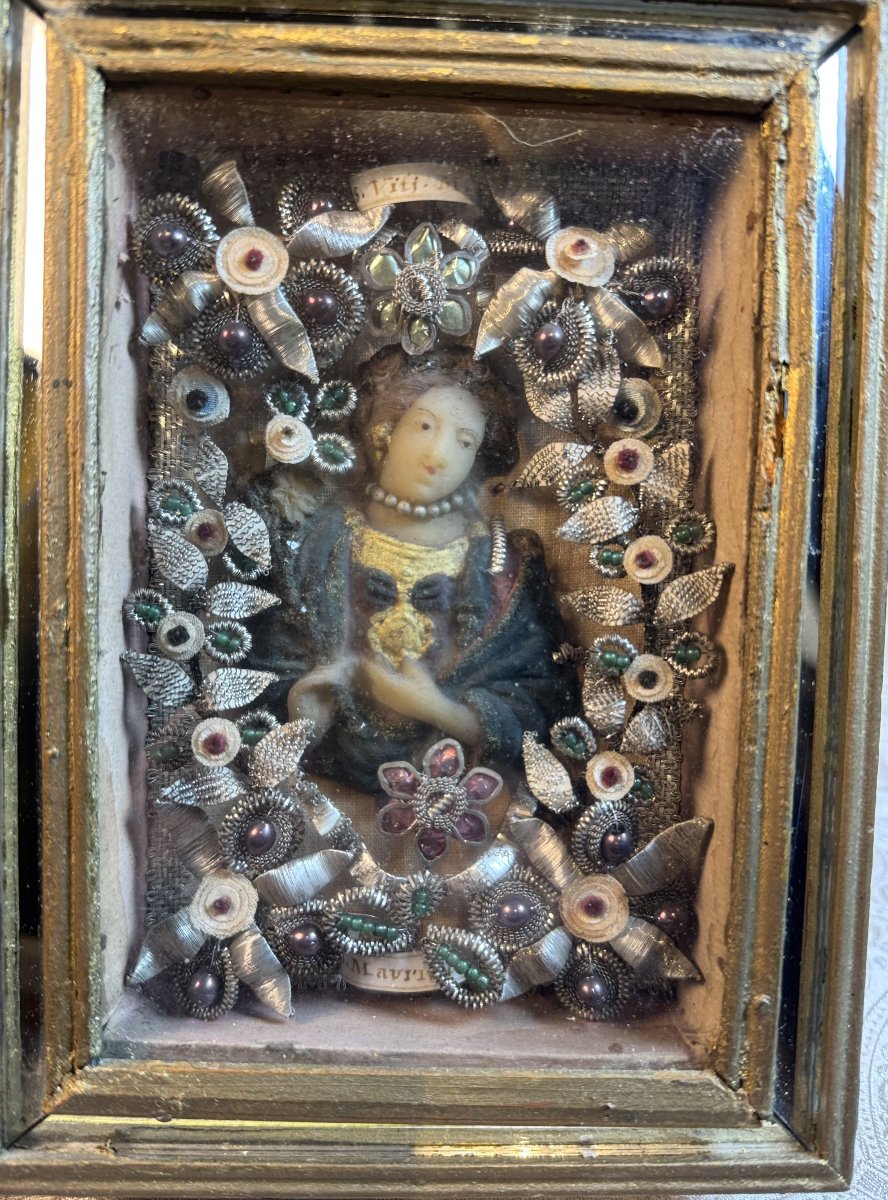 Paire de cadres reliquaires - XIXe -photo-4