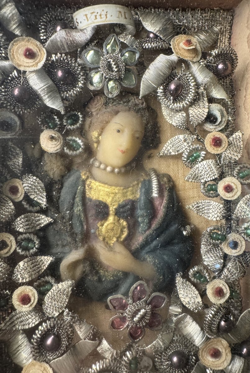 Paire de cadres reliquaires - XIXe -photo-2