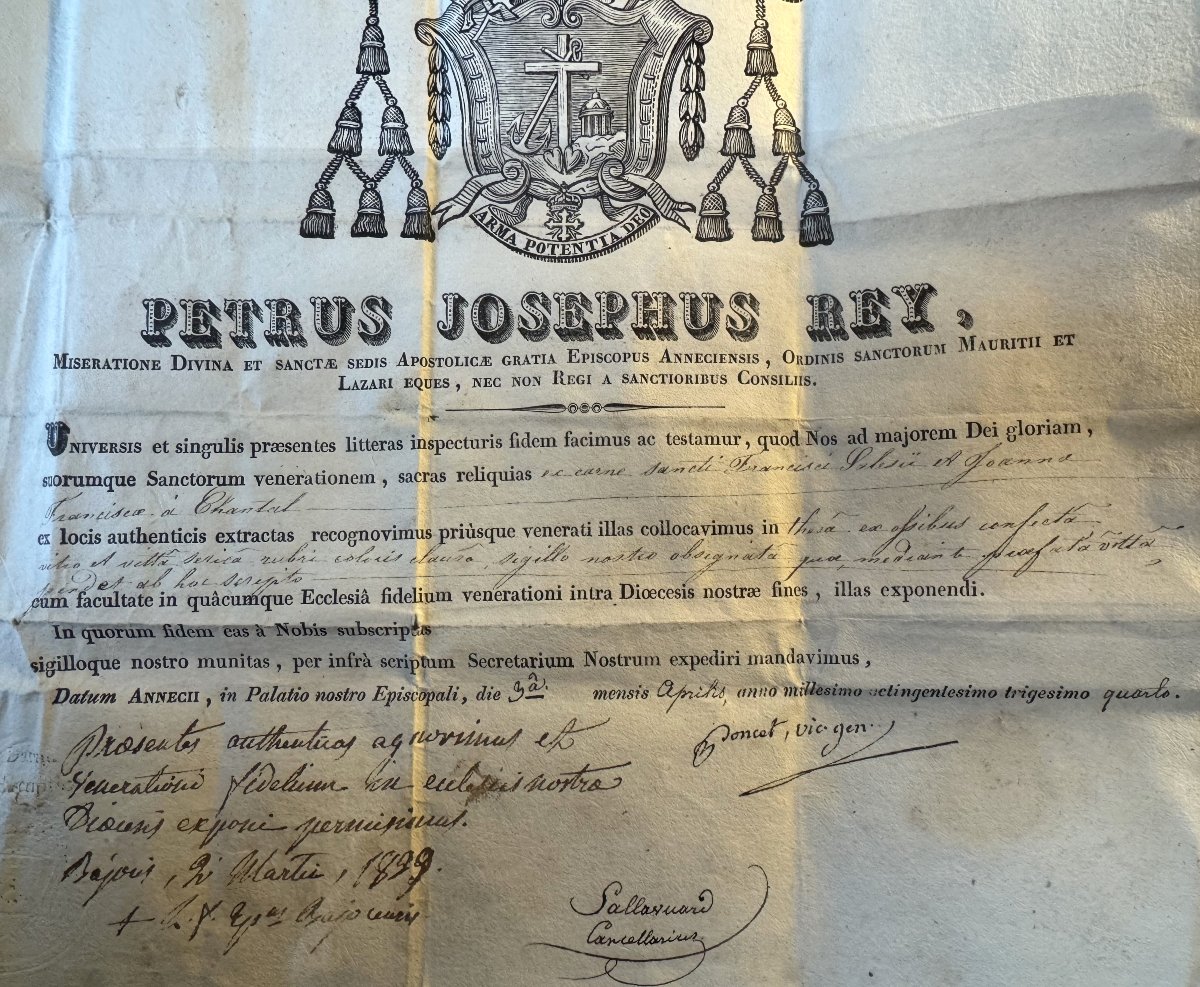 Reliquary Book And Its Authenticated 1834 Manuscript - Honor To The Visitation Nuns -photo-2