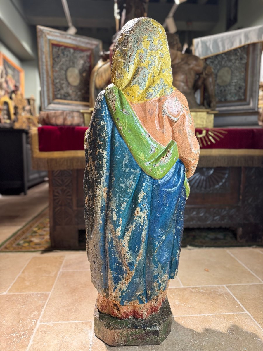 Grande Sculpture d’une Sainte - XVIIe -photo-6