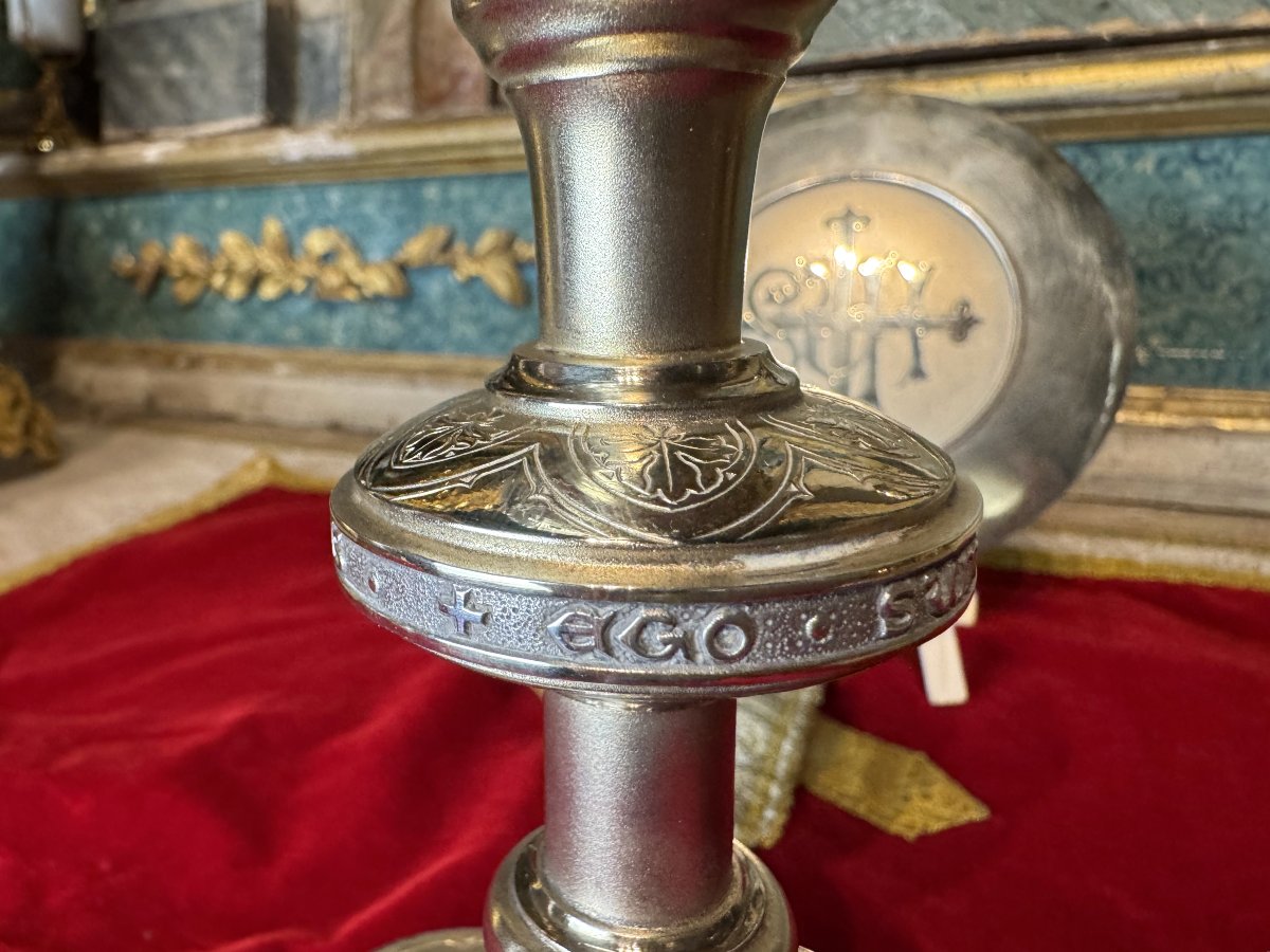 Calice aux trois médaillons et sa patène - XIXe -photo-1