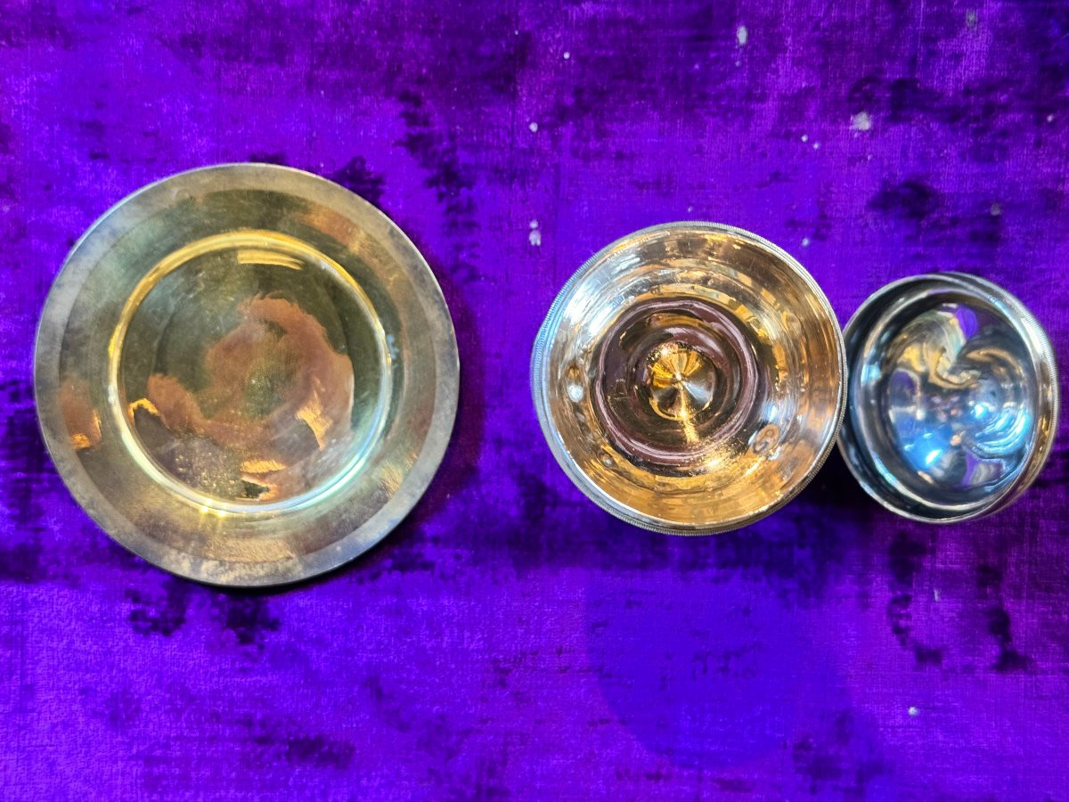 Ciboire Des Malades Et Patène En Argent - Début XIXe -photo-3