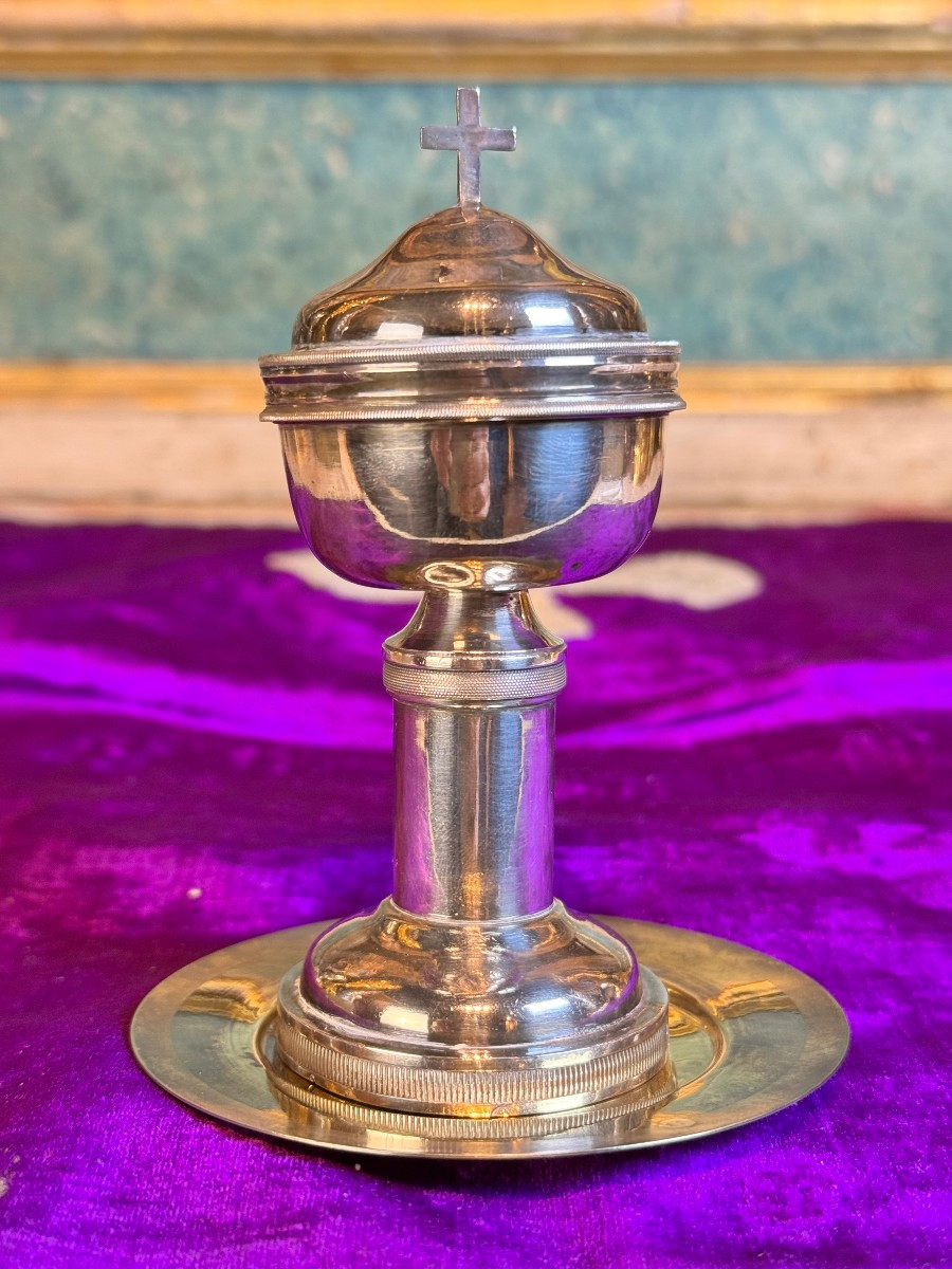 Ciboire Des Malades Et Patène En Argent - Début XIXe 