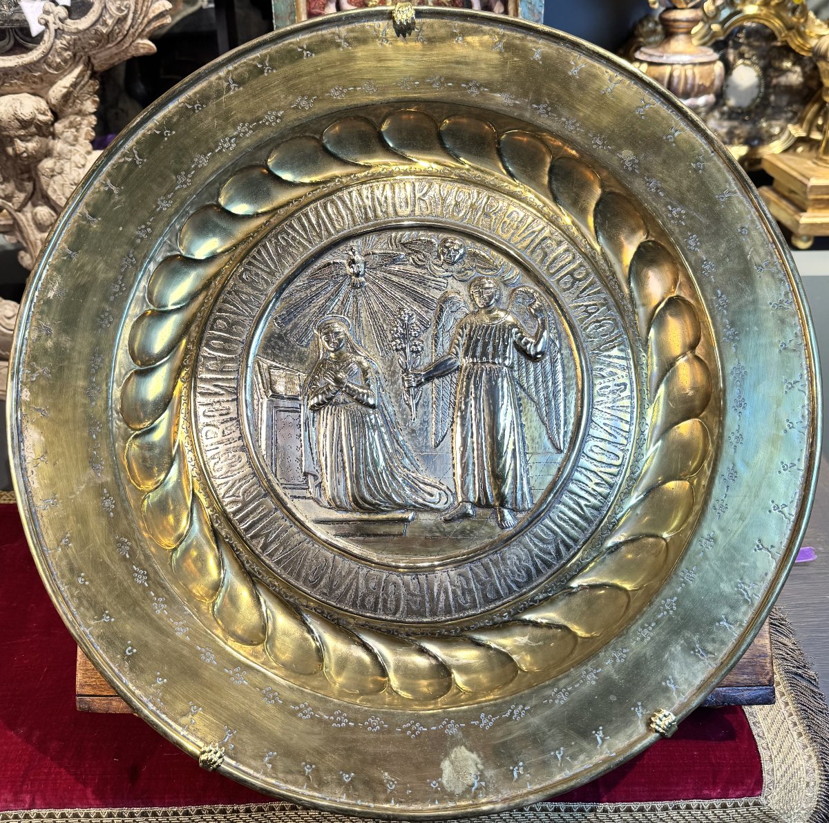 Offering Dish Decorated With The Annunciation - 19th Century -photo-2
