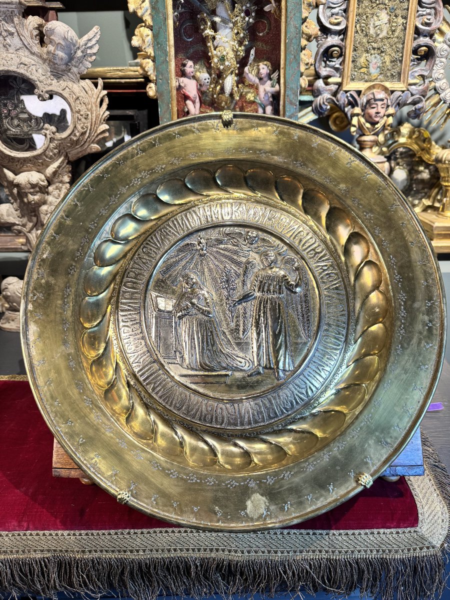 Offering Dish Decorated With The Annunciation - 19th Century -photo-3