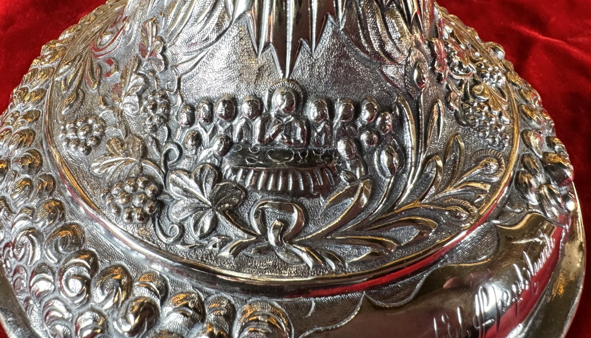 Imposing Armenian Chalice In Silver And Vermeil - 19th Century -photo-6