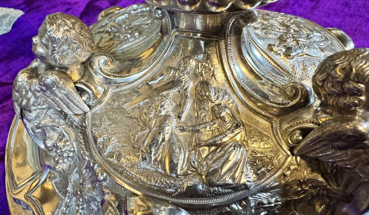 Silver Ciborium - Cathedral Model - 19th Century-photo-2