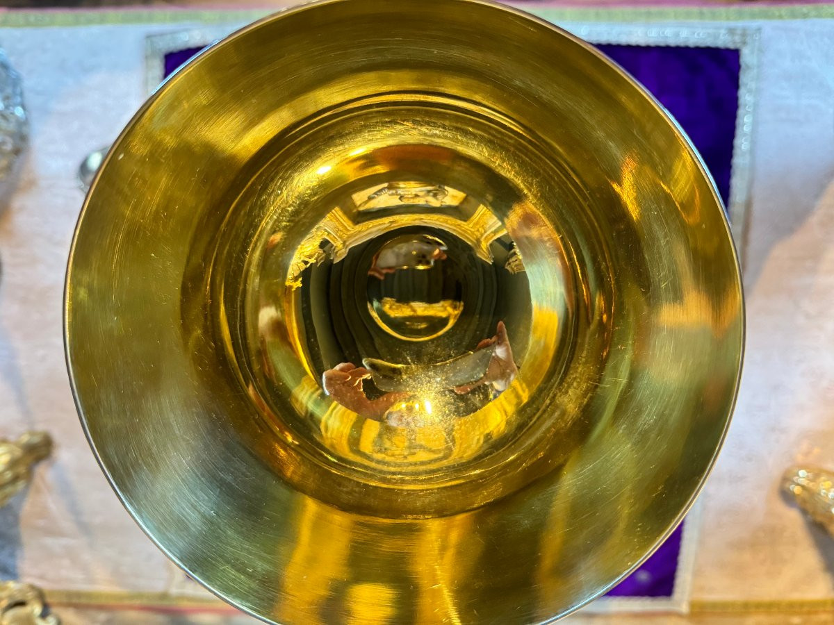 Silver Ciborium - Cathedral Model - 19th Century-photo-7