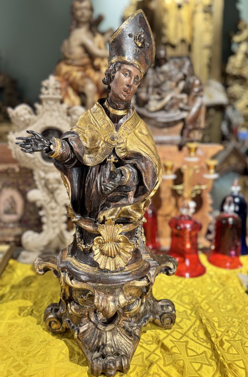 Reliquary Bust Of Saint Boniface - 18th Century -photo-3