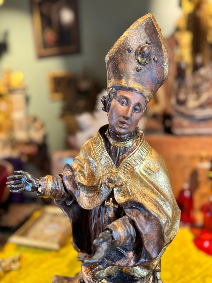 Reliquary Bust Of Saint Boniface - 18th Century -photo-3