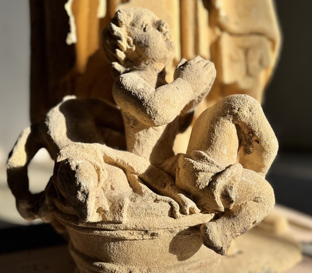 Stone Statue Of Saint Nicholas - 18th Century -photo-3