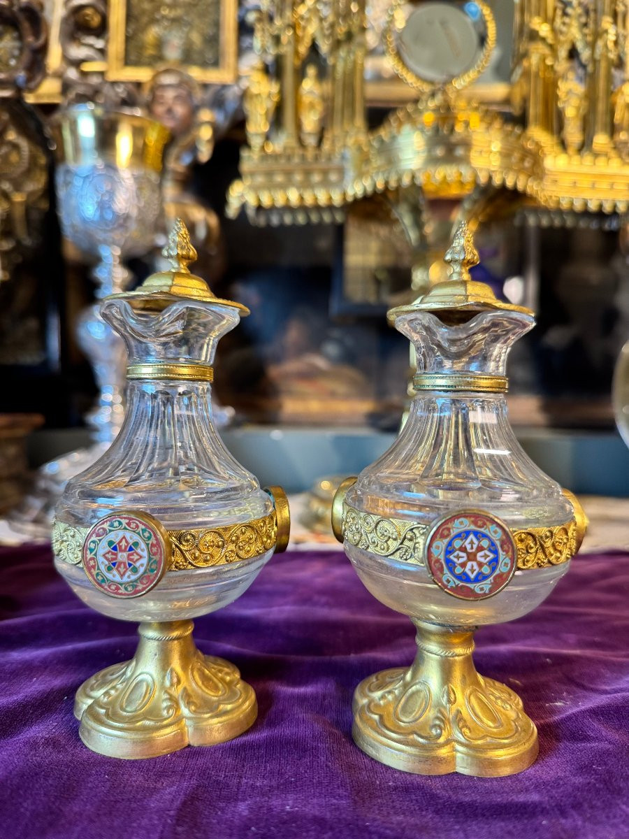 Paire de burettes et lavabo - XIXe -photo-4