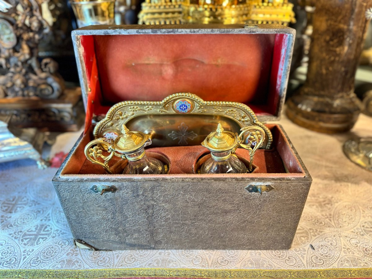 Paire de burettes et lavabo - XIXe -photo-1