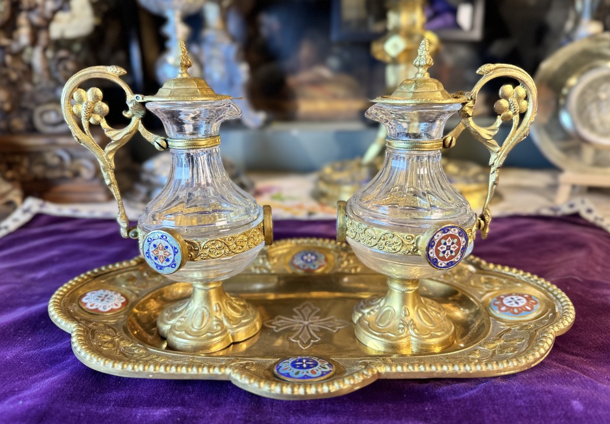 Paire de burettes et lavabo - XIXe 