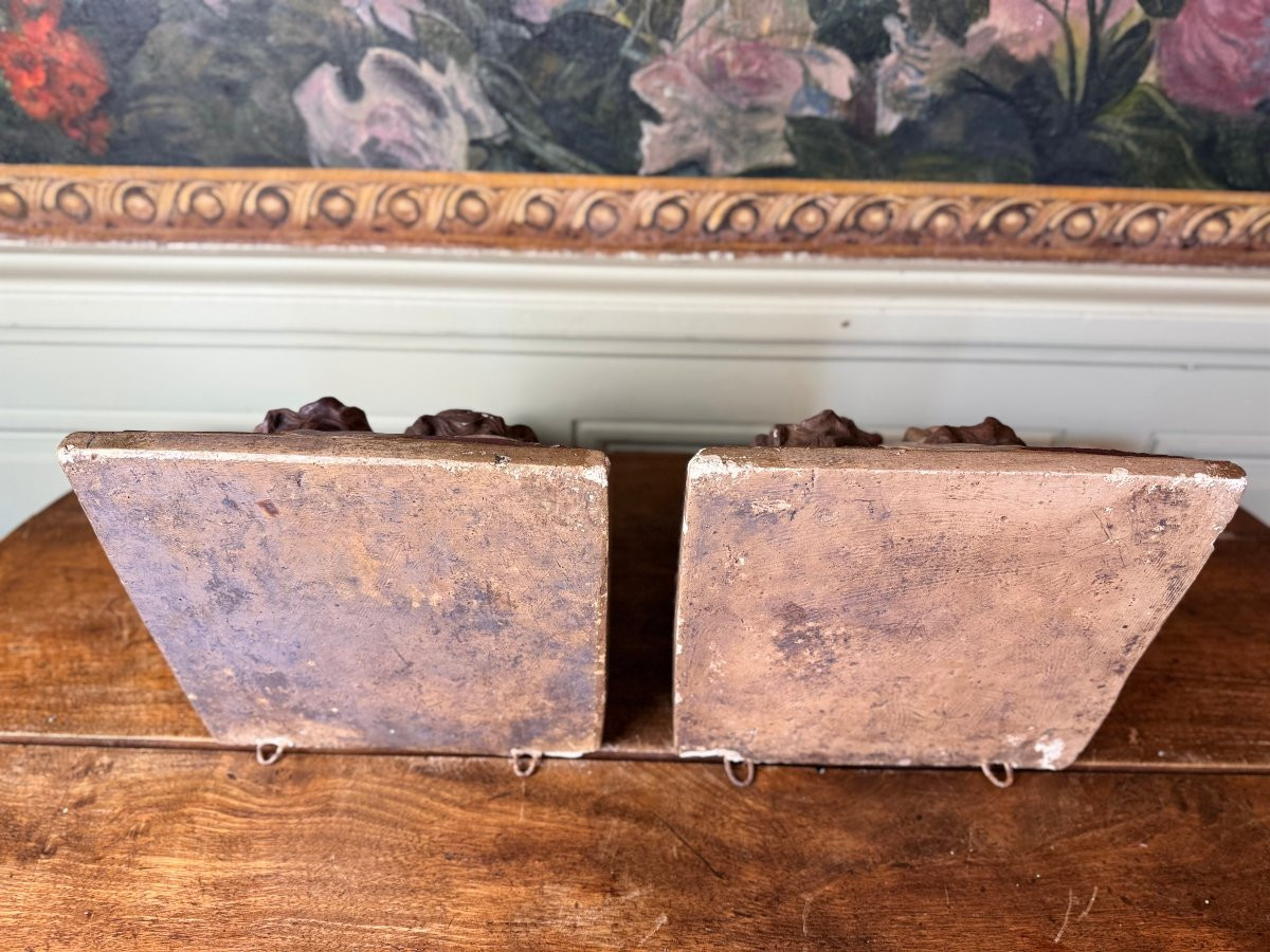 Pair Of Wall Sconces Decorated With Cherubs - 19th Century-photo-2