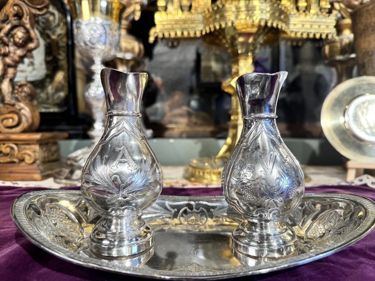 Burettes liturgiques et lavabo - XIXe