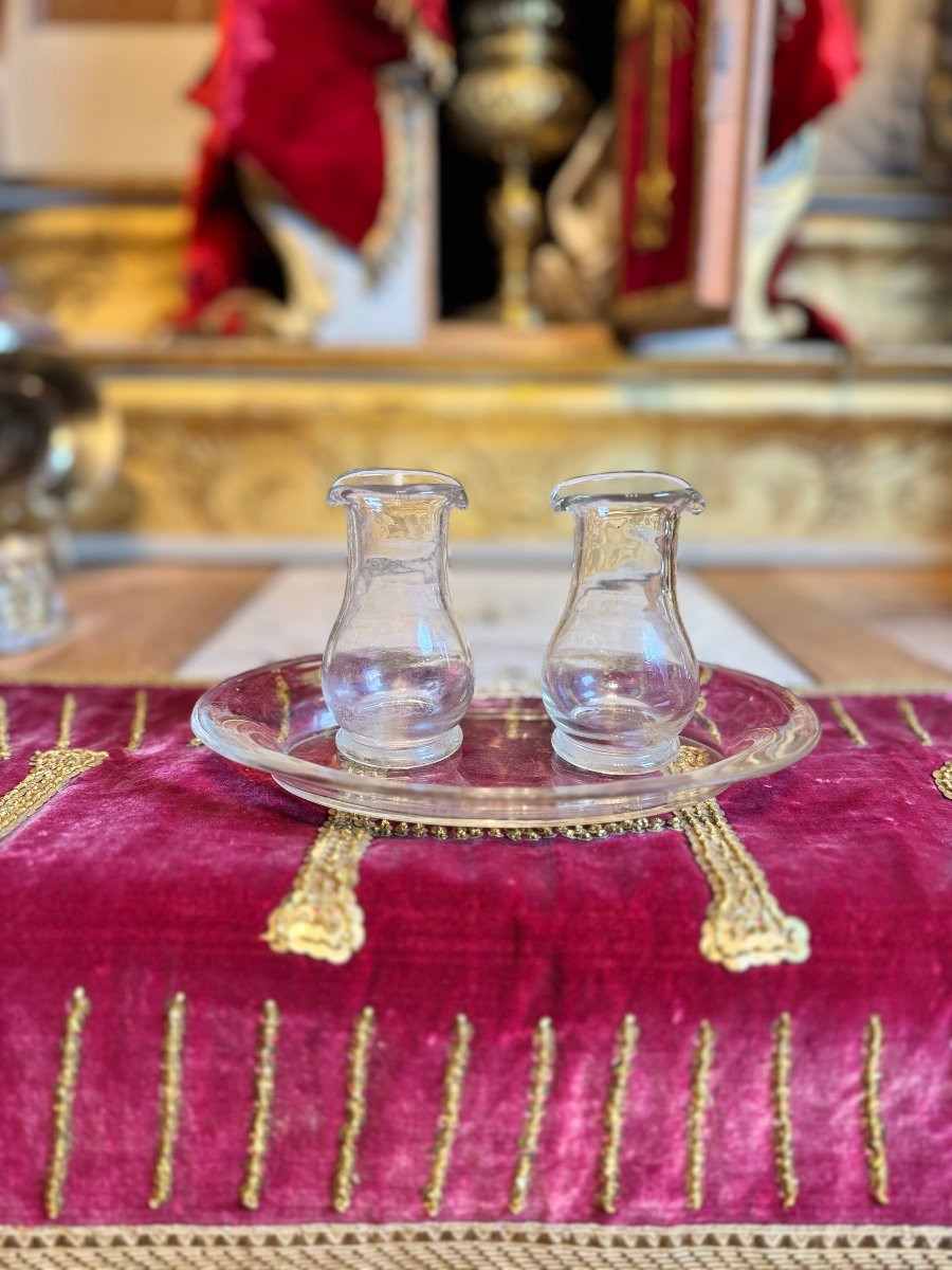 Burettes et lavabo en verre – XIXe-photo-2