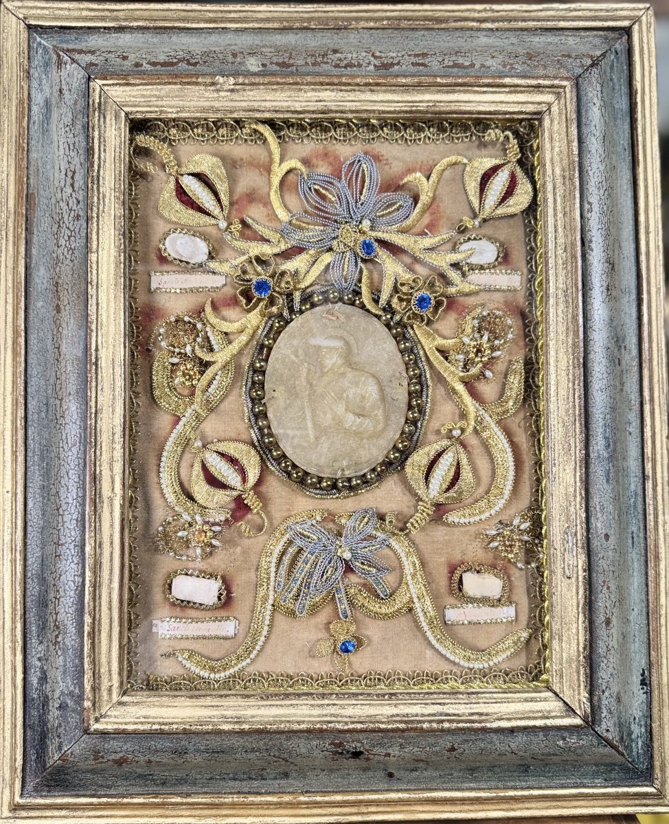 Reliquary With Four Relics And Its Agnus Dei - 19th Century -photo-2